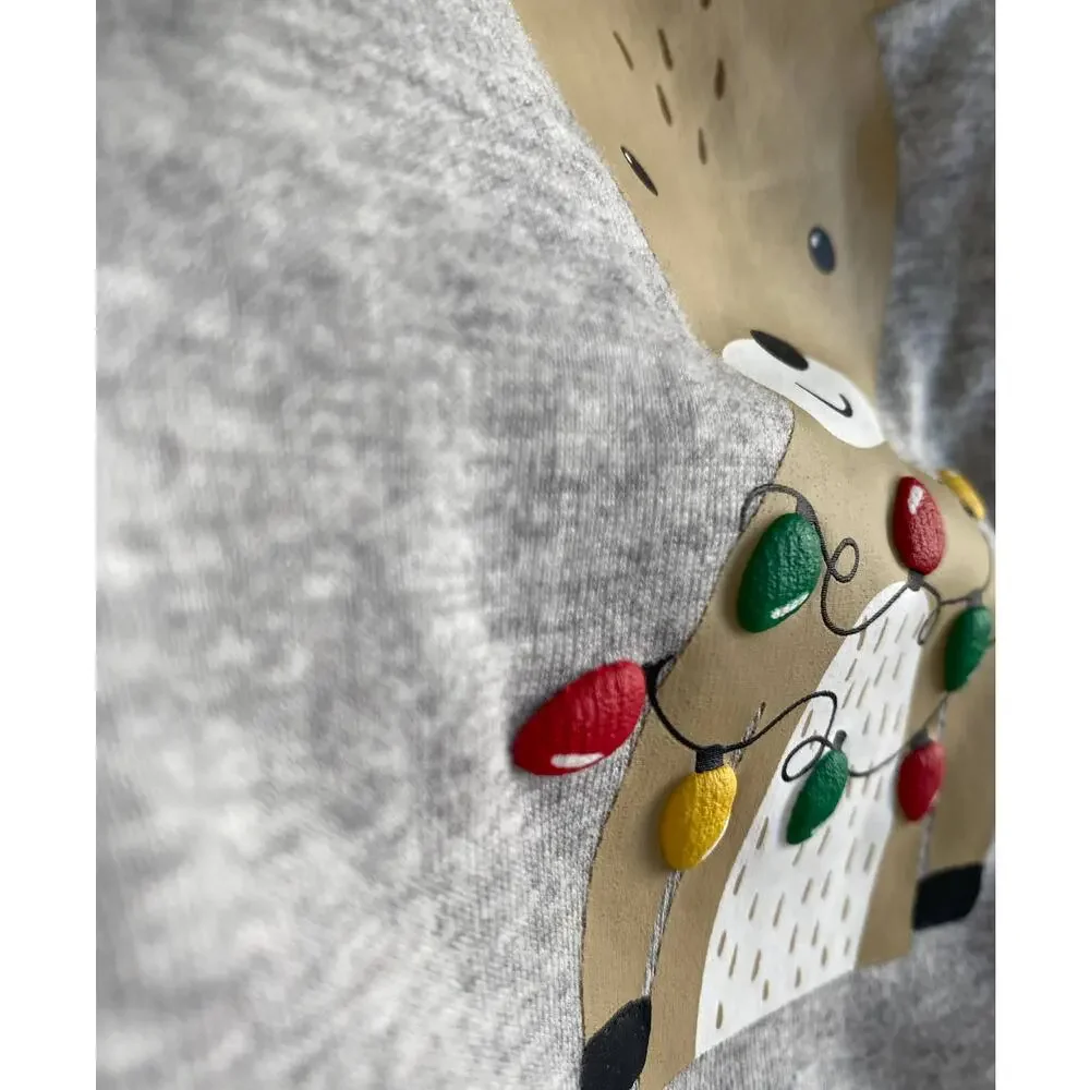 Carter's Infant Gray Reindeer Christmas Bodysuit Baby Creeper NEW 3 months